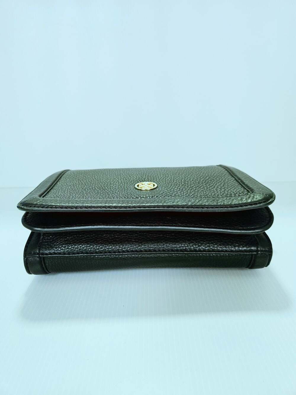 Tory Burch Landon Crossbody Bag Black Pebbled Leather Purse - Picture 11 of 16